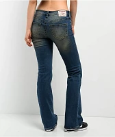 True Religion Becca Glitter Spray Stadium Diem Mid Rise Bootcut Jeans