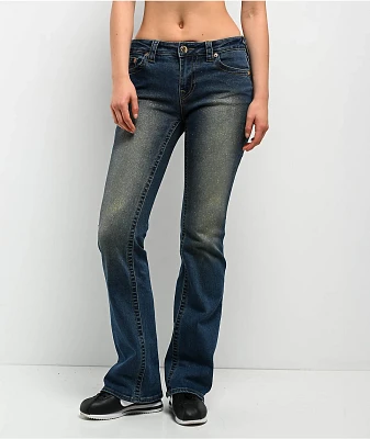 True Religion Becca Glitter Spray Stadium Diem Mid Rise Bootcut Jeans