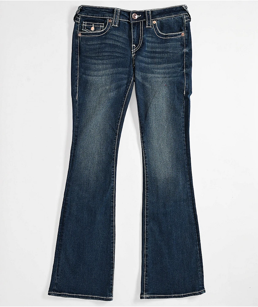 True Religion Becca Low Rise Big T Glowing Moon Bootcut Jeans