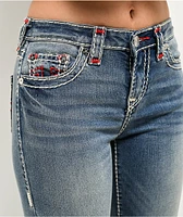 True Religion Becca Mid Rise Super T Crushed Lily Bootcut Jeans