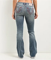 True Religion Becca Mid Rise Super T Crushed Lily Bootcut Jeans