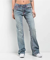 True Religion Becca Super T California Poppy Mid Rise Bootcut Jeans