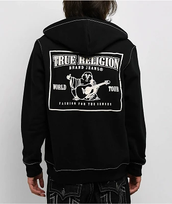 True Religion Big T Black Zip Hoodie