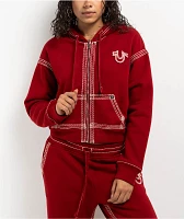 True Religion Big T Horseshoe Red Zip Hoodie