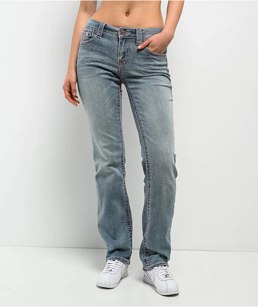 True Religion Billie Big T California Poppy Mid Rise Jeans