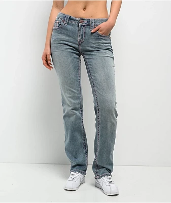True Religion Billie Big T California Poppy Mid Rise Jeans