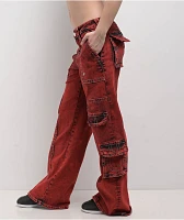 True Religion Bobbi Trv Red Baggy Cargo Pants