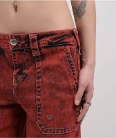 True Religion Bobbi Trv Red Baggy Cargo Pants