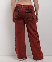 True Religion Bobbi Trv Red Baggy Cargo Pants
