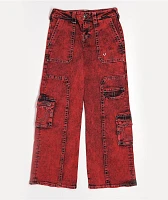 True Religion Bobbi Trv Red Baggy Cargo Pants