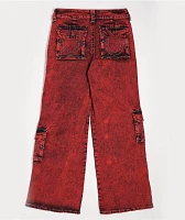 True Religion Bobbi Trv Red Baggy Cargo Pants
