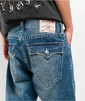 True Religion Bobby Flap Stormy Sky Wash Baggy Denim Shorts