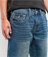 True Religion Bobby Flap Stormy Sky Wash Baggy Denim Shorts