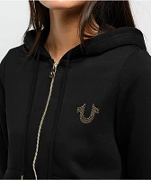 True Religion Classic Crystal Black Zip Hoodie