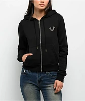 True Religion Classic Crystal Black Zip Hoodie
