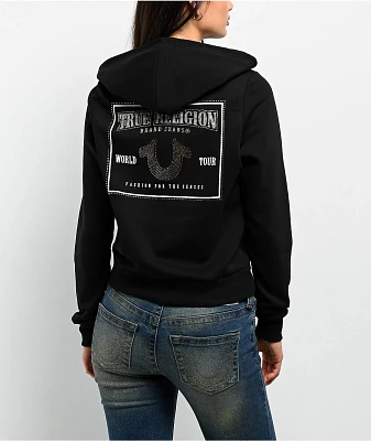 True Religion Classic Crystal Black Zip Hoodie