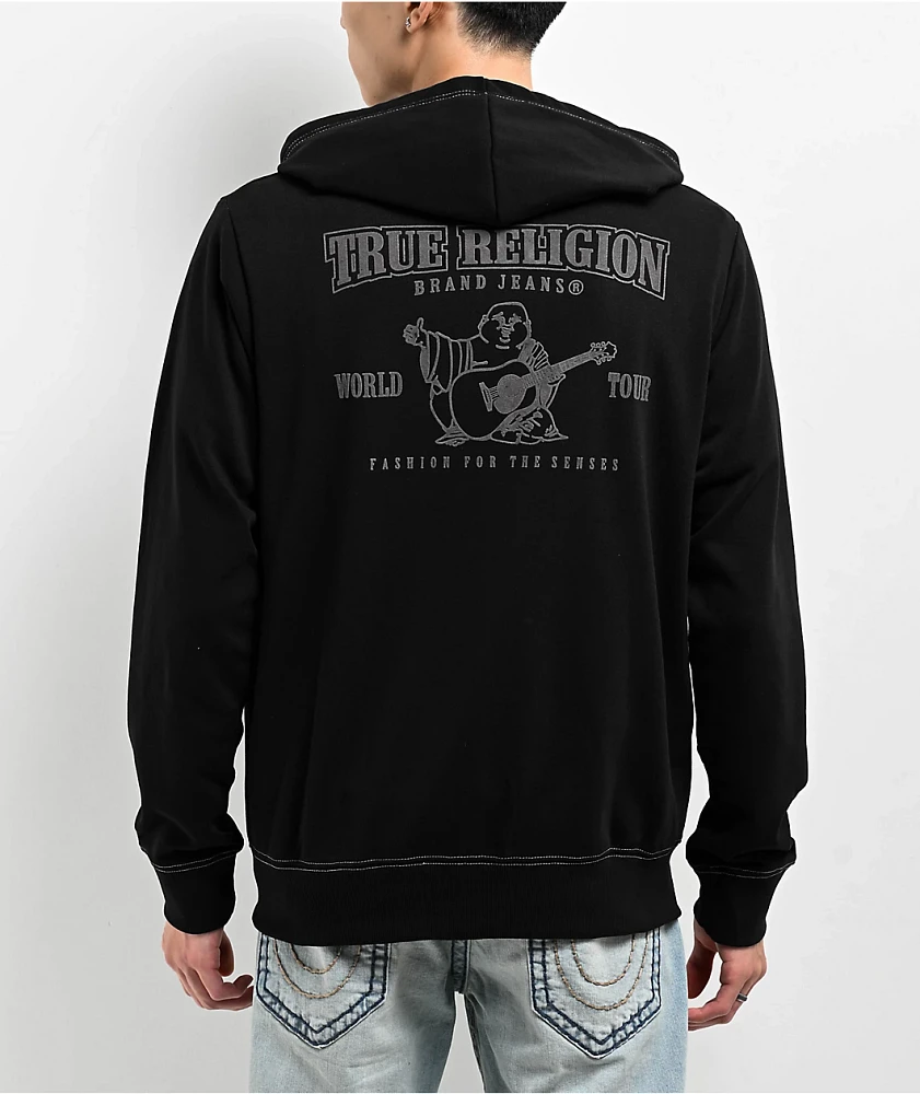 True Religion Classic Logo Black Zip Hoodie