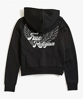 True Religion Classic Winged Crystal Black Zip Hoodie