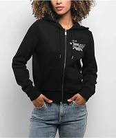 True Religion Classic Winged Crystal Black Zip Hoodie