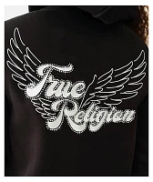 True Religion Classic Winged Crystal Scarlet Zip Hoodie