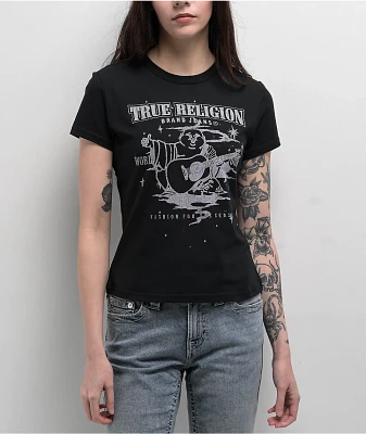 True Religion Crystal Buddha Black T-Shirt