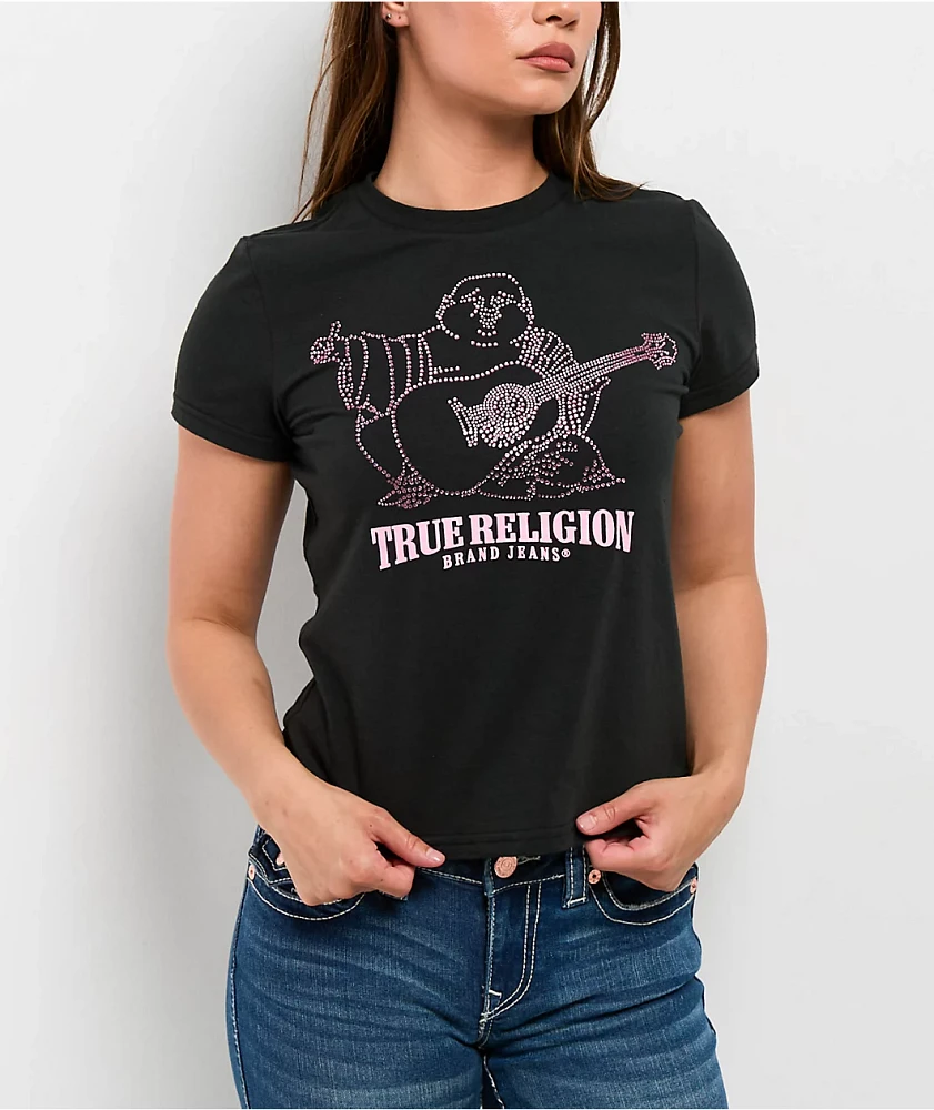 True Religion Crystal Buddha Black T-Shirt