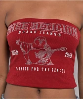 True Religion Crystal Buddha Red Tube Top