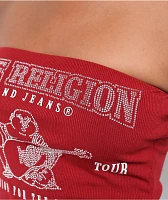 True Religion Crystal Buddha Red Tube Top