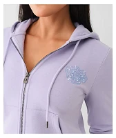 True Religion Crystal Classic Lilac Zip Hoodie