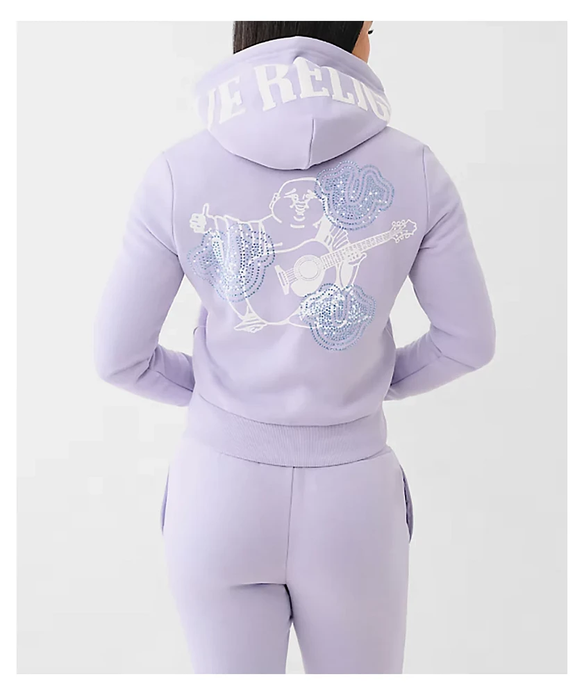 True Religion Crystal Classic Lilac Zip Hoodie