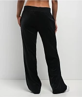 True Religion Crystal Horseshoe Black Straight Leg Velour Pants