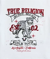 True Religion Crystal Leopard White Crop T-Shirt