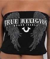 True Religion Crystal Wing Black Tube Top