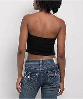 True Religion Crystal Wing Black Tube Top