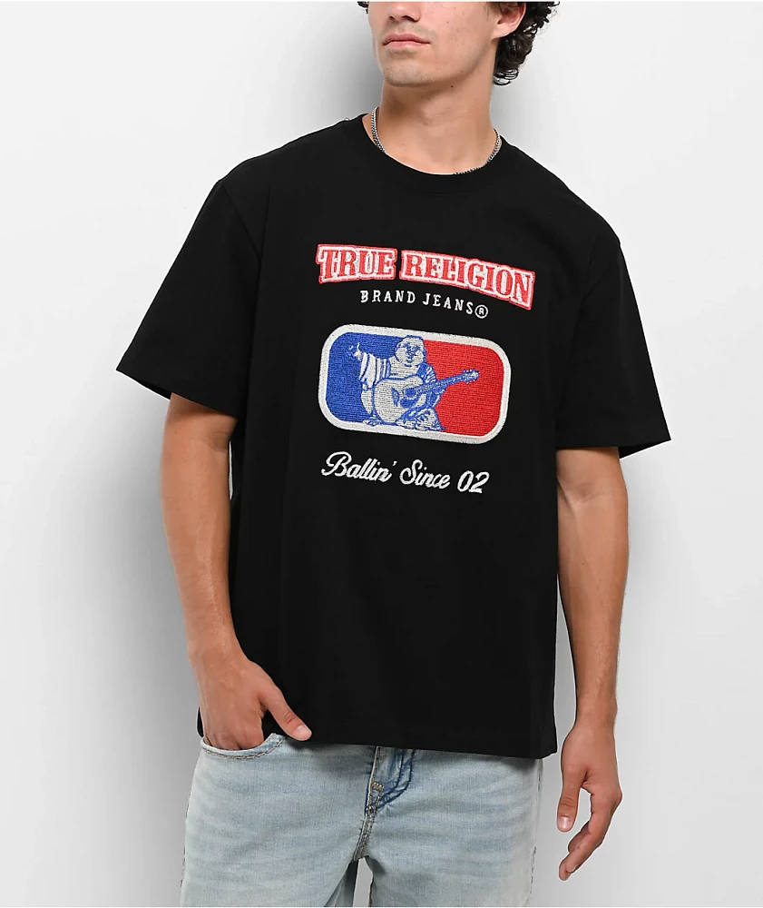 True Religion Embroidered Ballin' Black T-Shirt