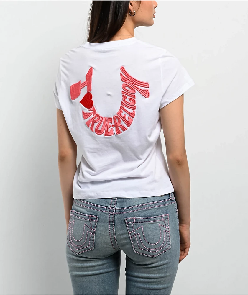 True Religion Embroidered Horseshoe White T-Shirt