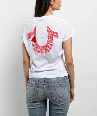 True Religion Embroidered Horseshoe White T-Shirt