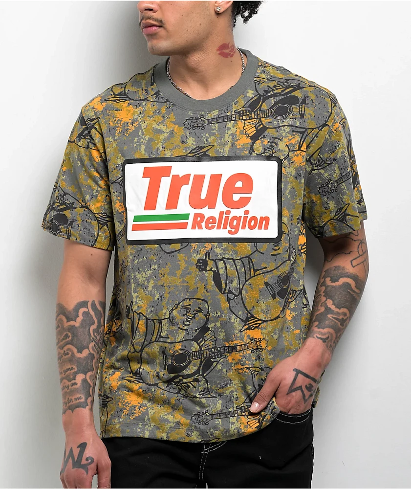 True Religion High Density Logo Hunting Camo T-Shirt