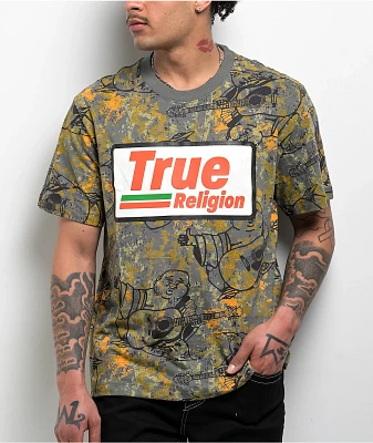 True Religion High Density Logo Hunting Camo T-Shirt