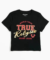 True Religion High Shine Black Crop T-Shirt
