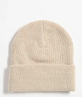 True Religion Horseshoe Monogram Winter White Beanie