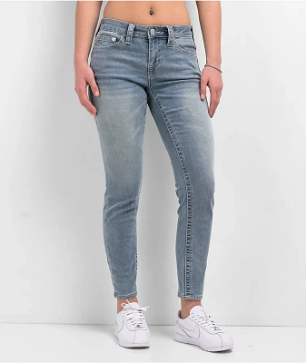 True Religion Jennie Peak Spot Mid Rise Curvy Skinny Jeans