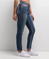 True Religion Jennie Super T Curvy Wave Lily Mid Rise Skinny Jeans