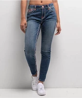 True Religion Jennie Super T Curvy Wave Lily Mid Rise Skinny Jeans