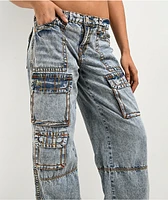 True Religion Jessie Super Baggy Seven Seas Cargo Jeans