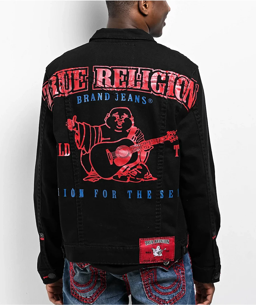 True Religion Jimmy Super T Black Denim Jacket