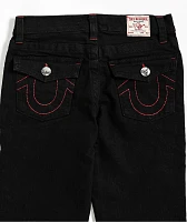 True Religion Kids Ricky Black & Red Relaxed Straight Leg Jeans