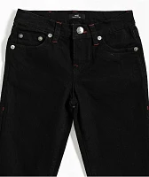 True Religion Kids Ricky Black & Red Relaxed Straight Leg Jeans