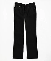 True Religion Kids Ricky Black & Red Relaxed Straight Leg Jeans