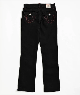 True Religion Kids Ricky Black & Red Relaxed Straight Leg Jeans